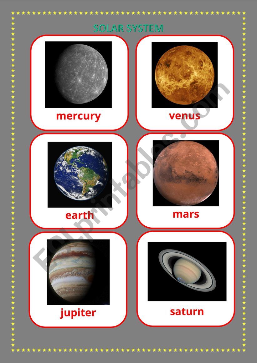 The Solar System [Flashcards] worksheet